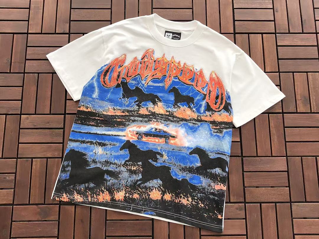 Black White Scenic Graphic Godspeed T-Shirt