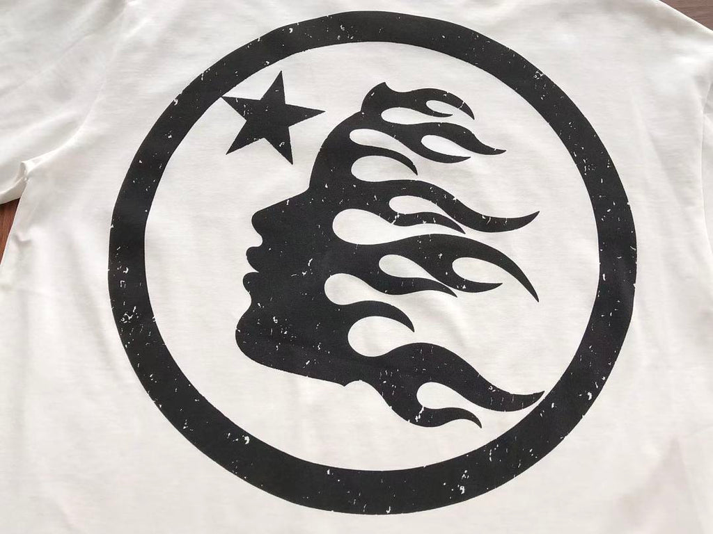 White Circle Flame Graphic Hellstar T-Shirt
