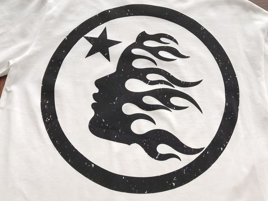 White Circle Flame Graphic Hellstar T-Shirt