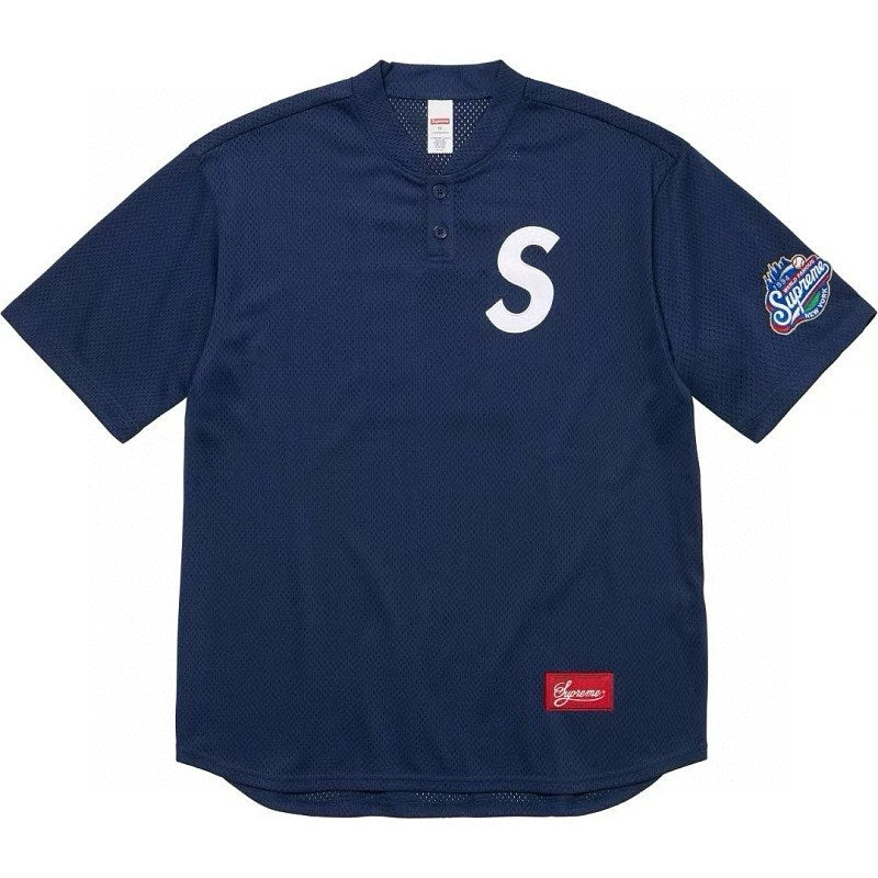 Supreme S Logo Mesh Baseball Jersey