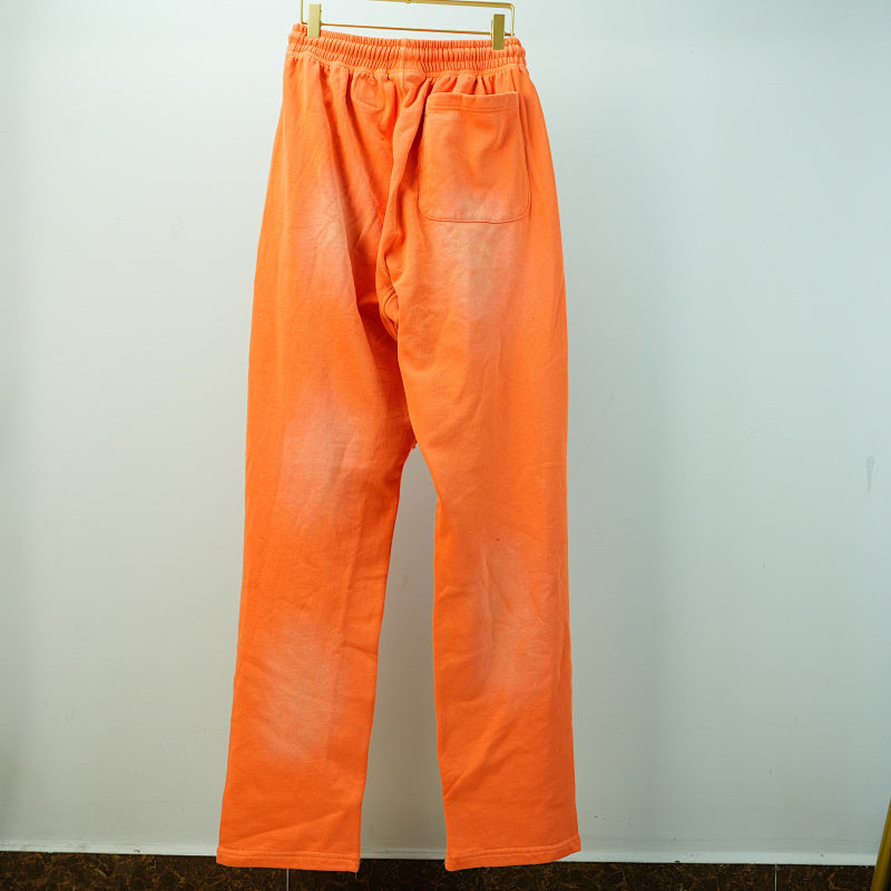 Hellstar Fire Orange Closed Elastic Bottom Sweatpants Orange Dye