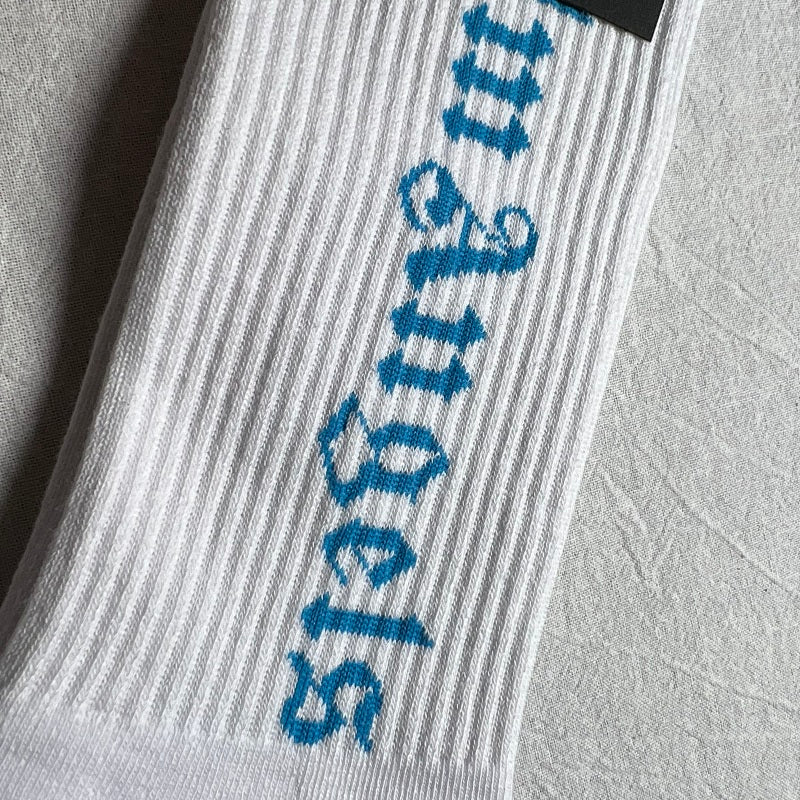 Palm Angels Crew Socks - White/Blue