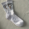 White Crew Socks with Mushroom Graphic