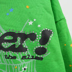 Sp5Der Punk V2 Rhinestone Hoodie Bright Green