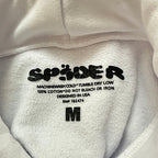 Sp5Der Rhinestone Logo Hoodie White
