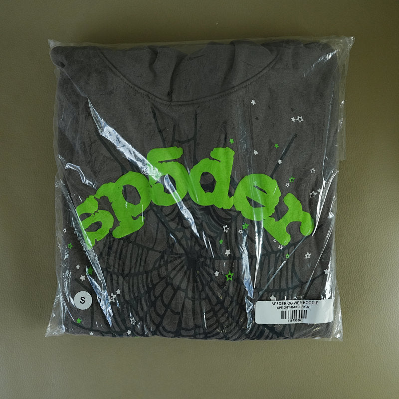 Sp5der Wait Web Hoodie Slate Grey