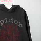 Sp5Der Rhinestone Logo Hoodie Black