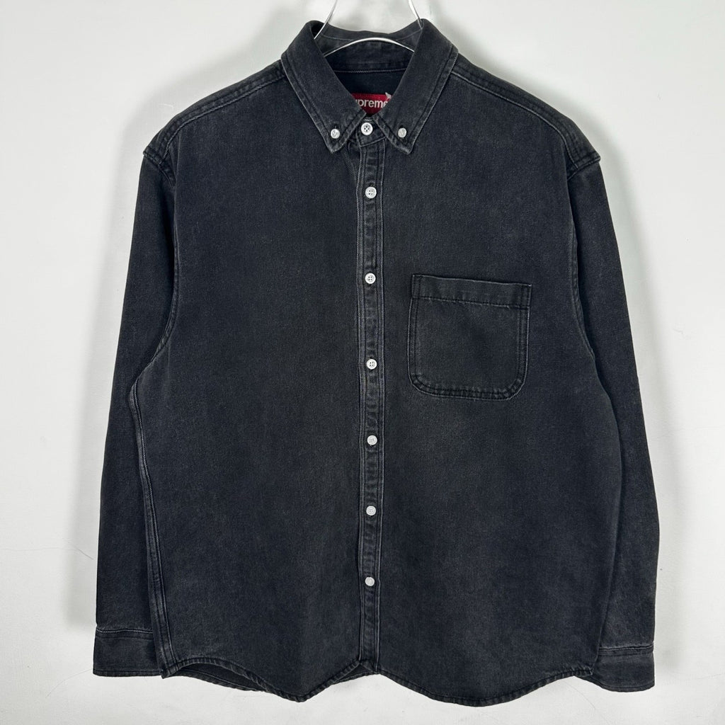 Supreme Gothic Logo Denim Button-Up Shirt