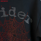 Sp5Der Rhinestone Logo Hoodie Black