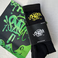 Black Crew Socks with Graffiti Logo Twin Pack