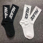 Palace Logo Crew Socks Black and White
