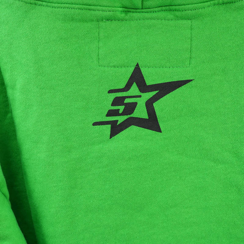 Sp5Der Punk V2 Rhinestone Hoodie Bright Green