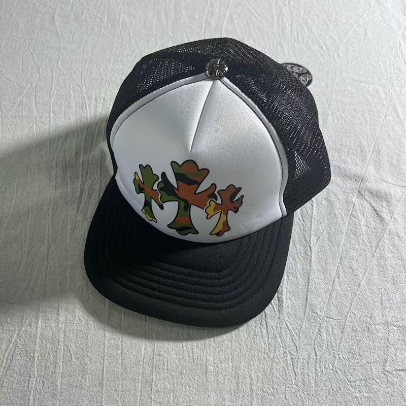 Camouflage Cross Logo Mesh Trucker Cap