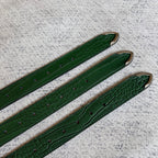 Crocodile-Embossed Belt - Green