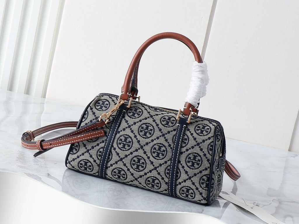 TORY BURCH Mini Satchel - Navy/Cognac