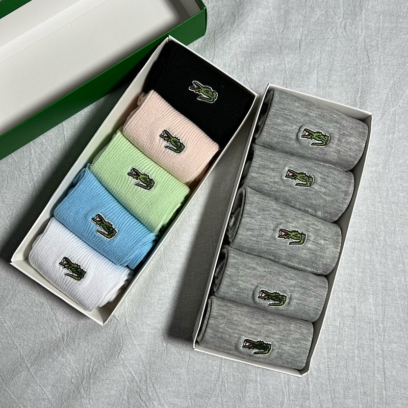 Lacoste Socks Gift Box - White/Blue/Green/Pink/Black