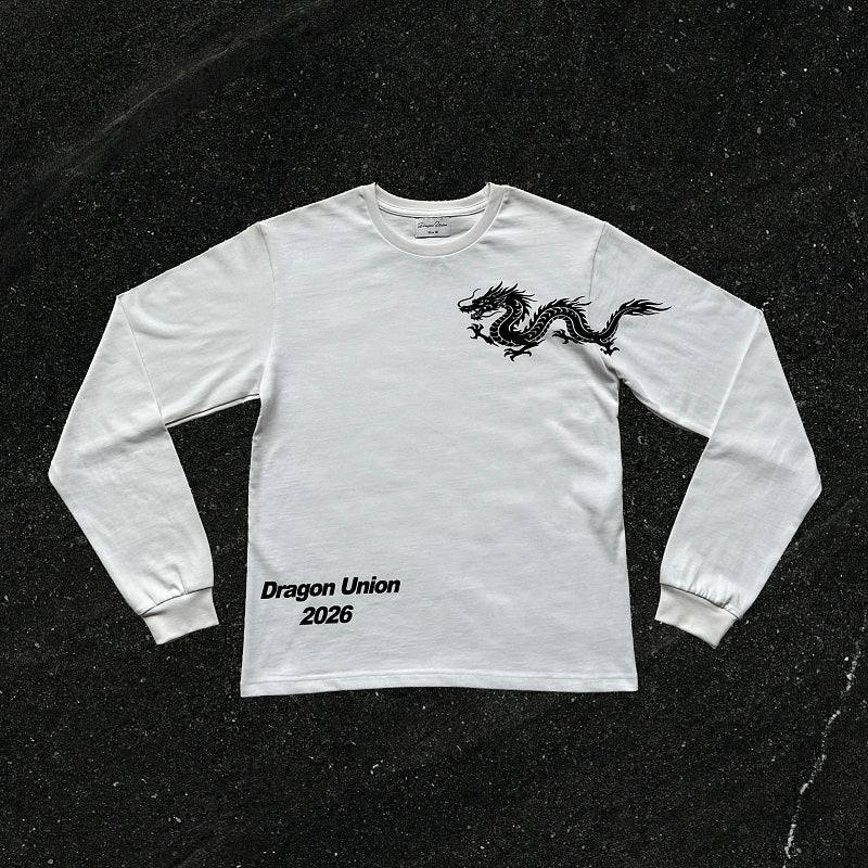Unknown Brand Dragon Graphic Zip Hoodie - Black/White