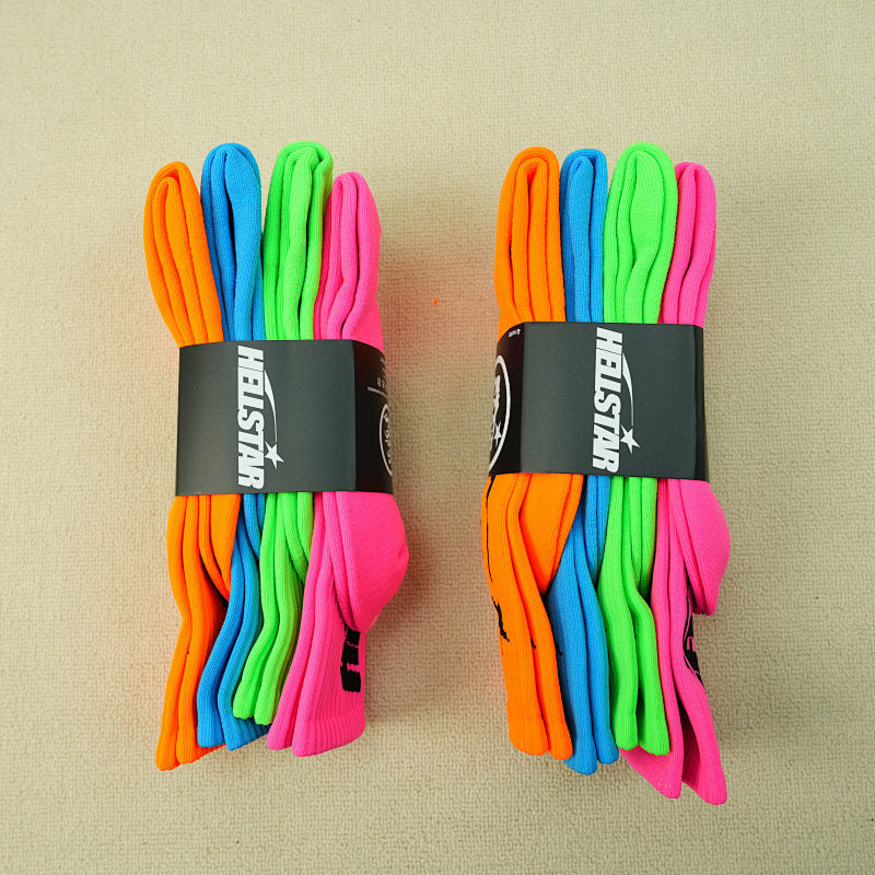 Hellstar Logo Socks （4 Pack） Neon