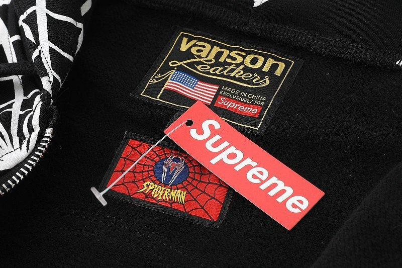 Supreme Vanson Spider Web Zip Hoodie