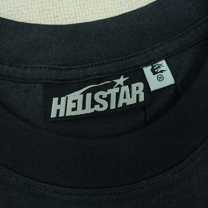 Hellstar Cartoon Logo Glitter Logo T-Shirt Black