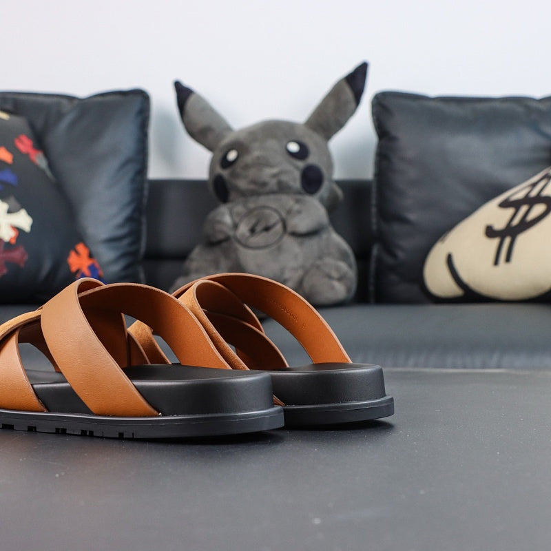 Hermes Izmir Sandal - Fauve/Camel