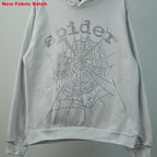 Sp5Der Rhinestone Logo Hoodie White