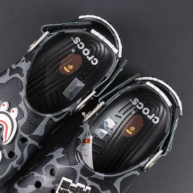 BAPE x Crocs Classic Clog - Black/Grey ABC Camo
