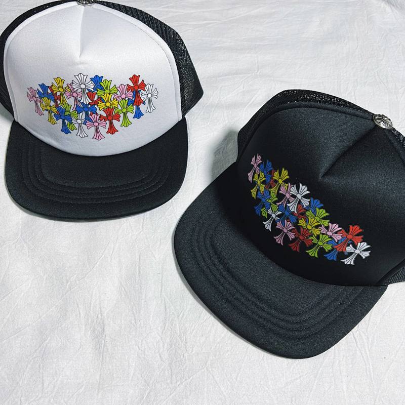 Chrome Hearts Trucker Hats - Black/White/Multicolor