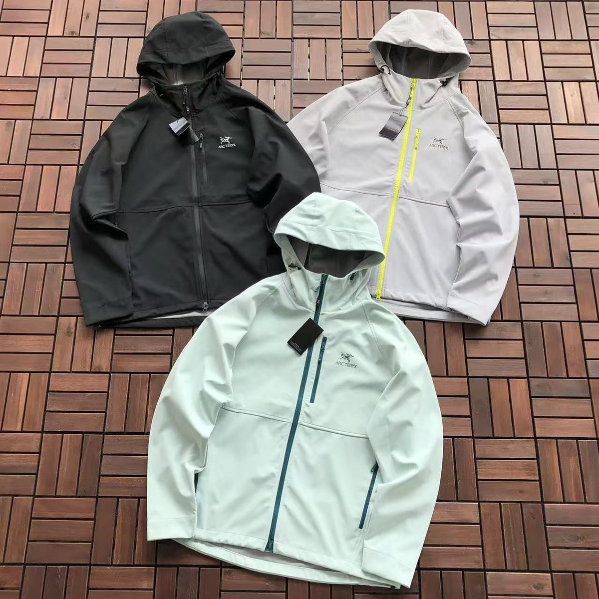 Arc'teryx Black White Mint Hooded Jacket