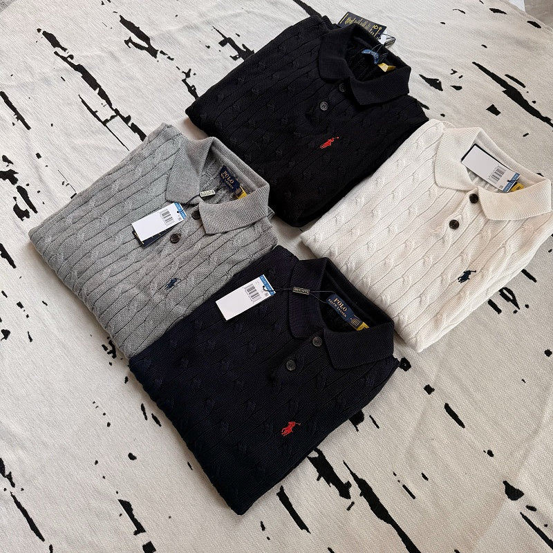 Polo Ralph Lauren Cable-Knit Polo Sweater - White