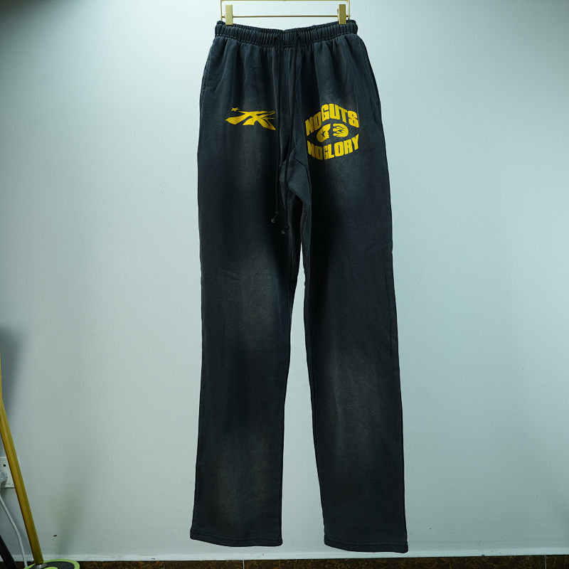 Hellstar No Guts No Glory Flare Bottom Sweatpants Midnight Dye Black