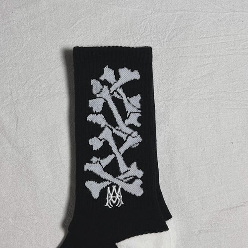 AMIRI Mid-Crew Socks - Black/White