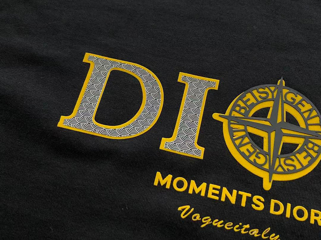 Black Yellow Logo Dior T-Shirt