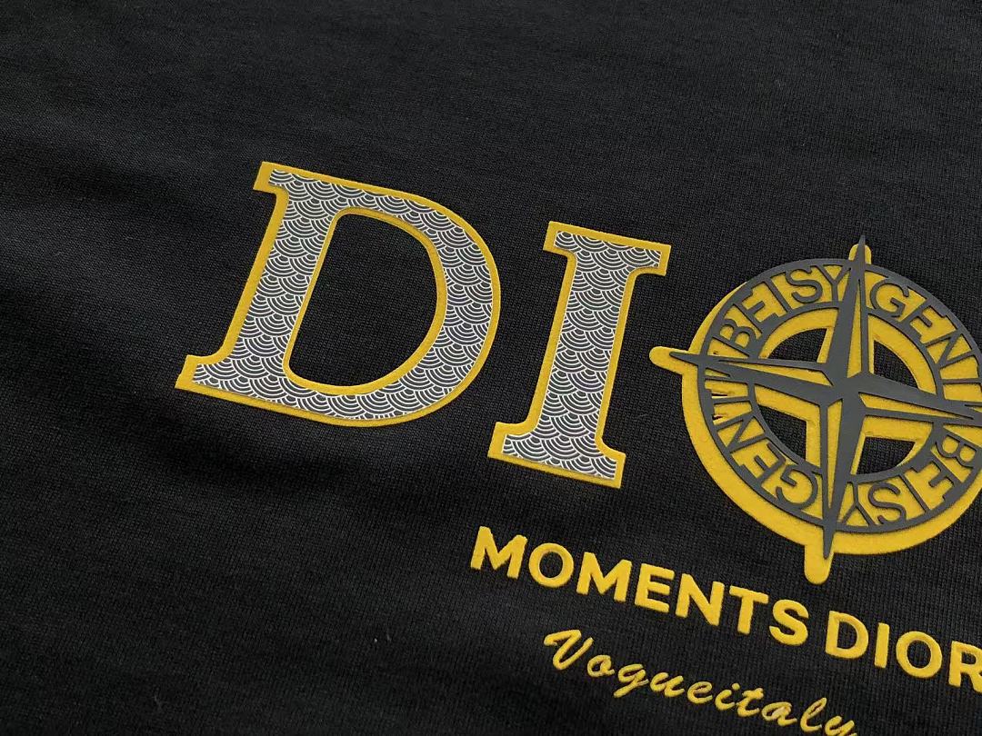 Black Yellow Logo Dior T-Shirt
