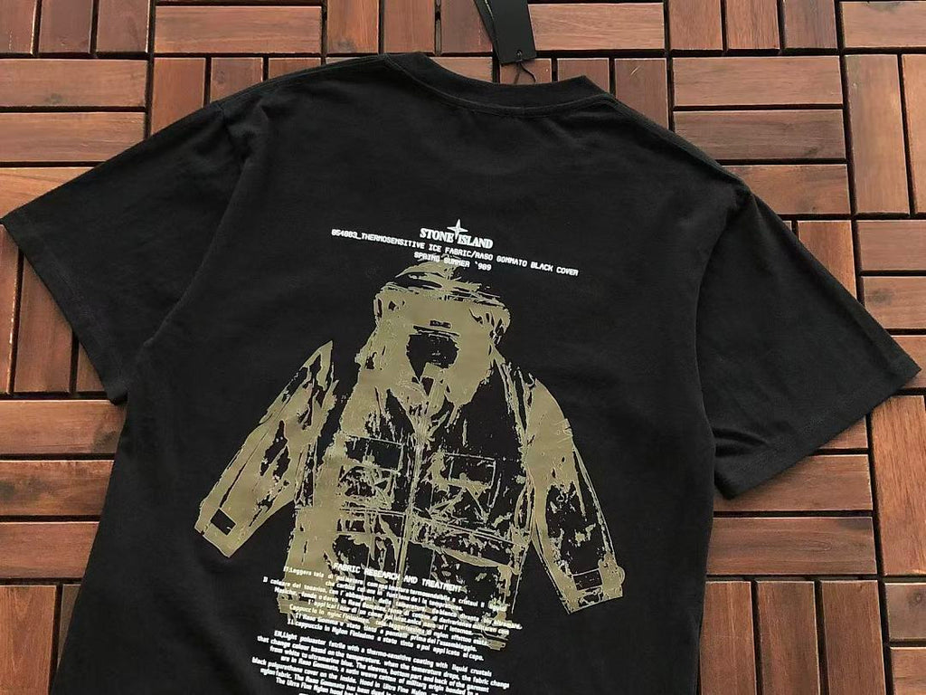 Black Statue Graphic Stone Island T-Shirt