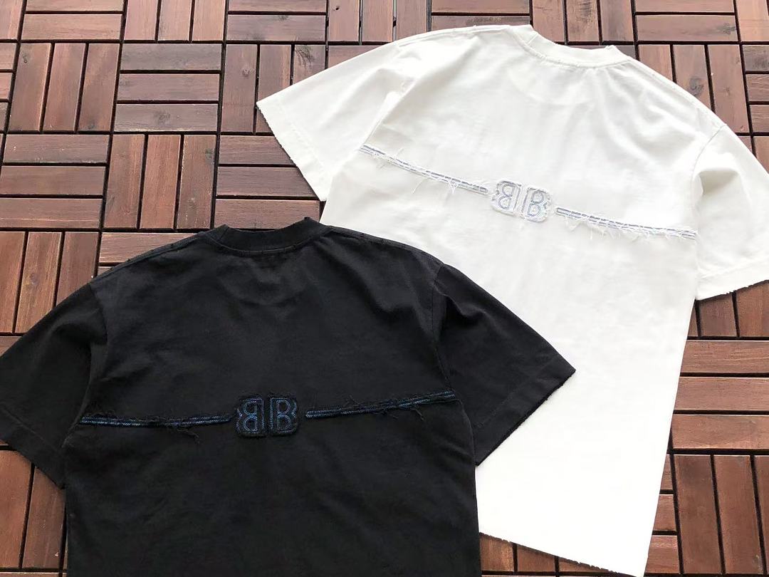 Black White Logo Balenciaga T-Shirt