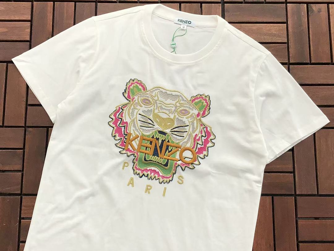 Black White Tiger Graphic Kenzo T-Shirt