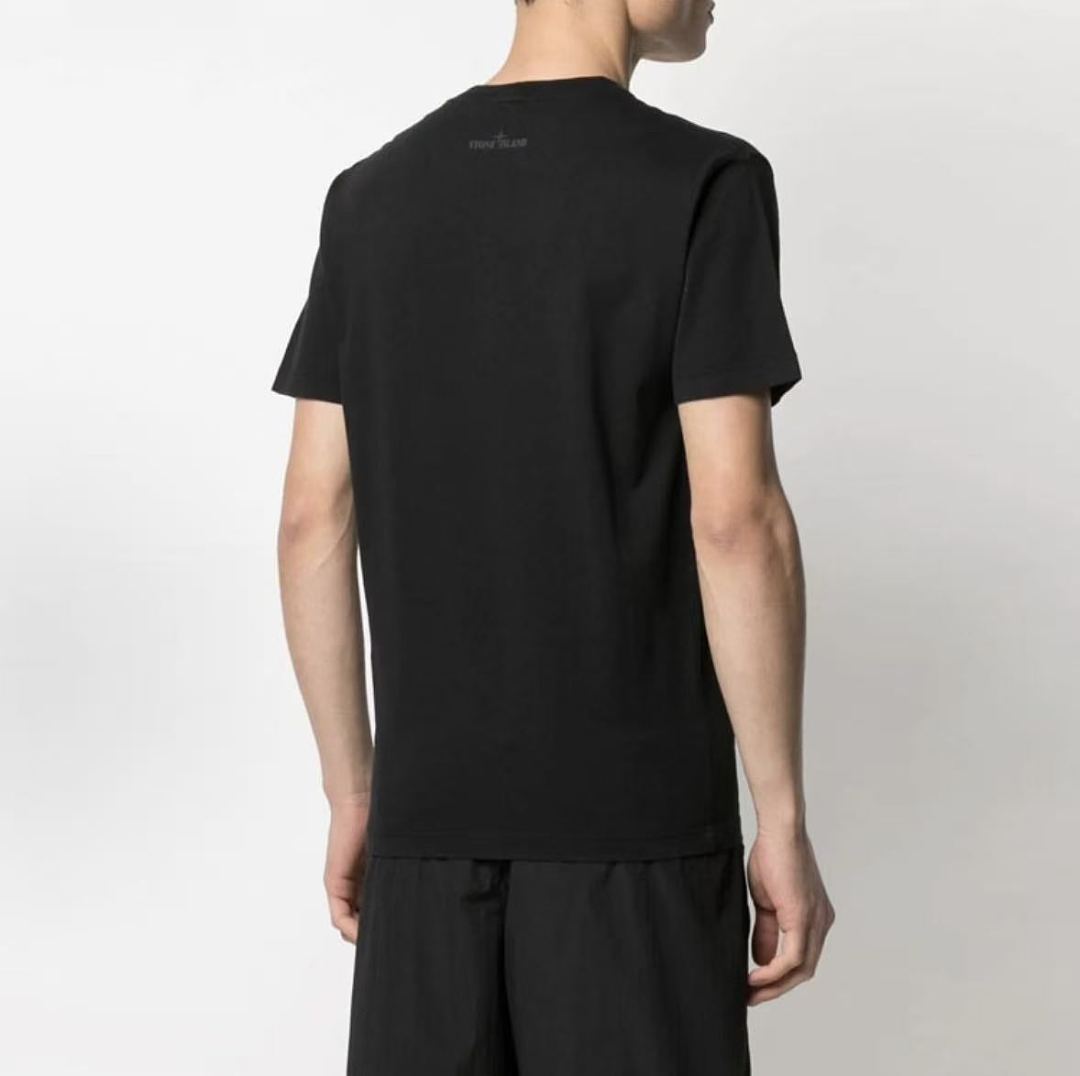 Black White Circular Graphic Stone Island T-Shirt
