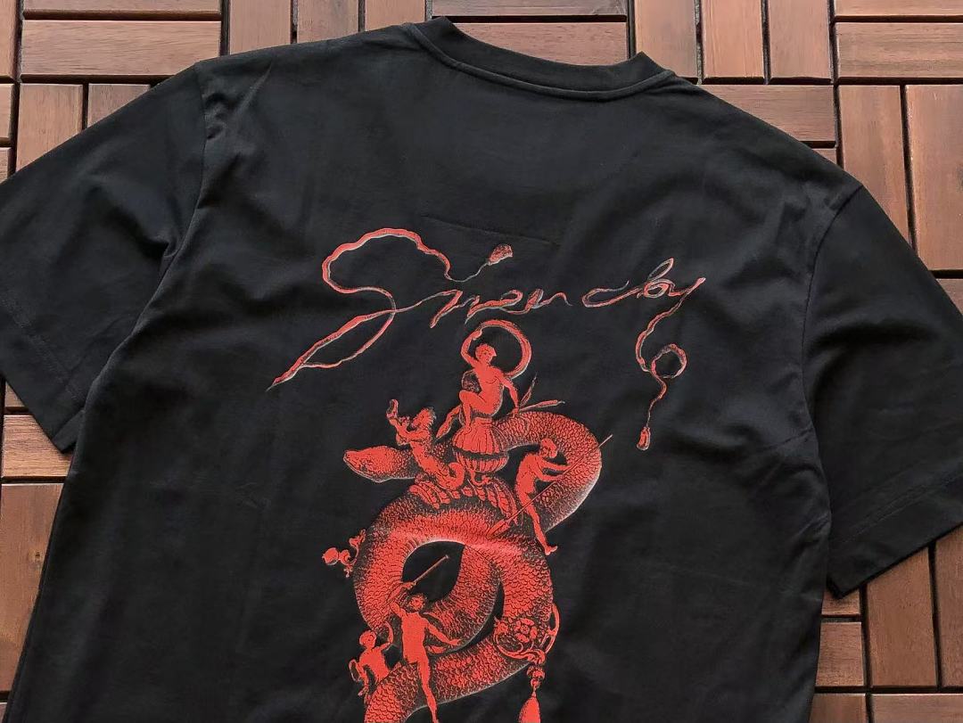 Black Red Back Graphic Givenchy T-Shirt