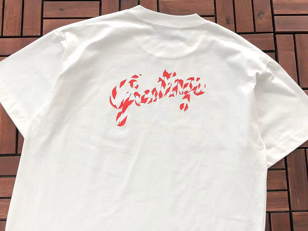 Black White Red Script Graphic T-Shirt