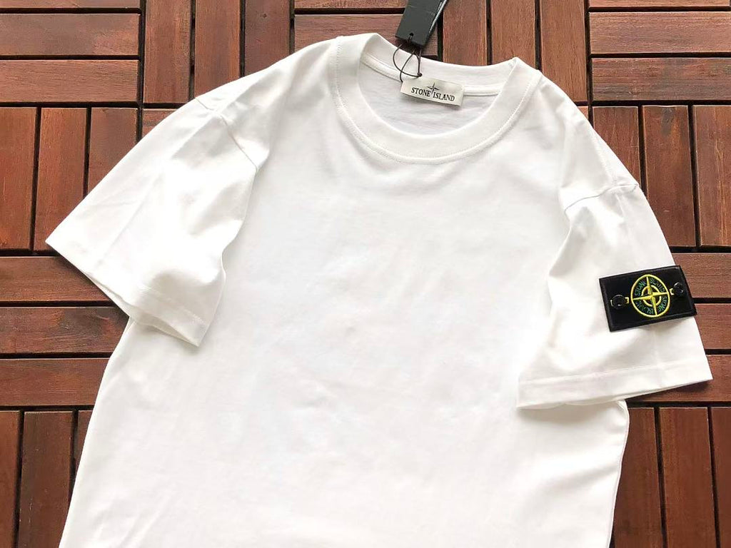 Black White Small Logo Stone Island T-Shirt