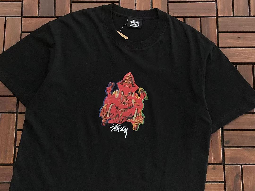 Red Flame Graphic Stussy T-Shirt