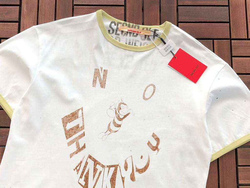 Black White Text Graphic Vintage T-Shirt