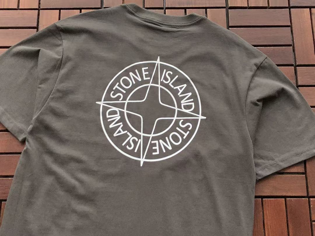 Grey Compass Logo Stone Island T-Shirt