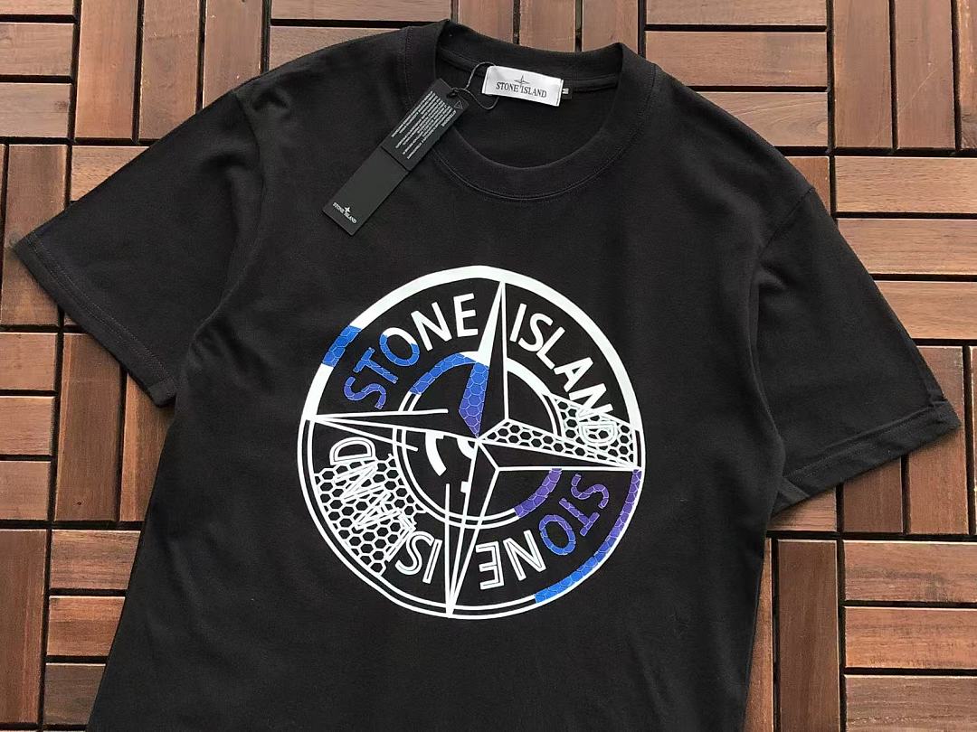 Black White Badge Graphic Stone Island T-Shirt