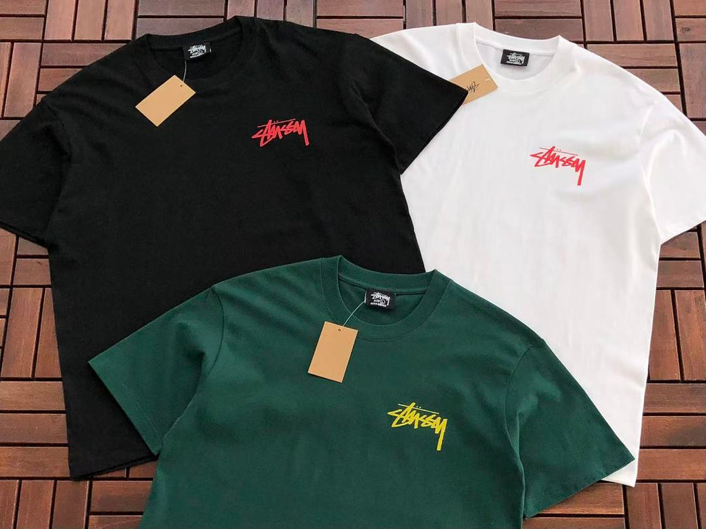 Multicolor Red Logo Stussy T-Shirt
