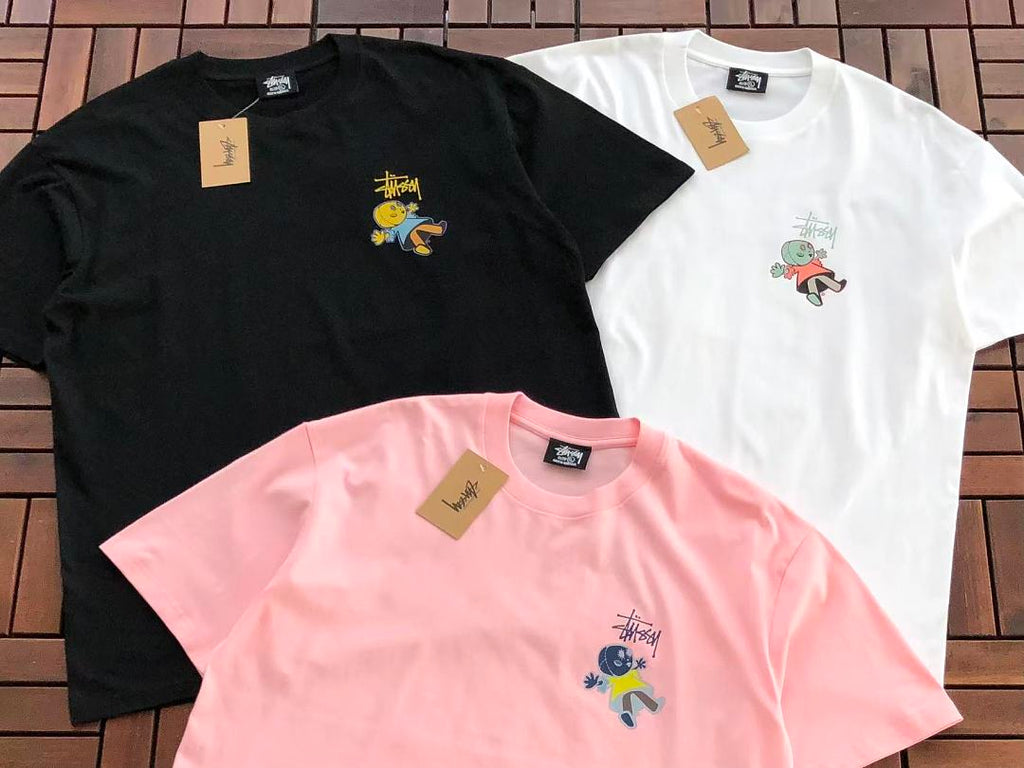 Pink Yellow Graphic Stussy T-Shirt
