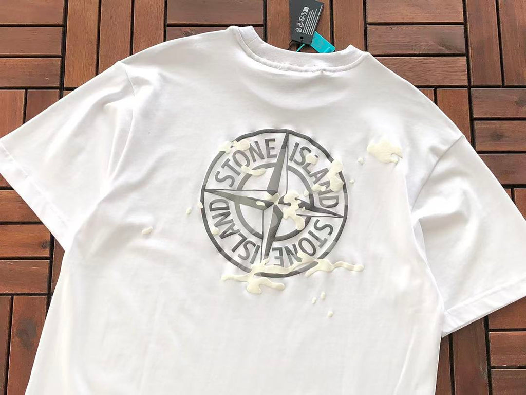 Black White Compass Graphic Stone Island T-Shirt 2