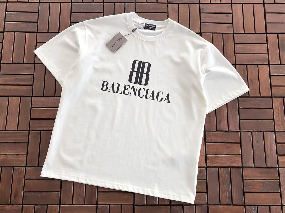 White Logo Balenciaga T-Shirt