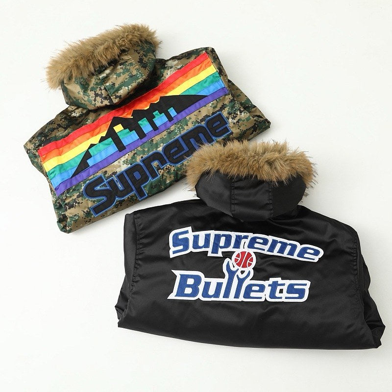 Supreme Basketball Fur-Trim Hooded Bomber Jacket